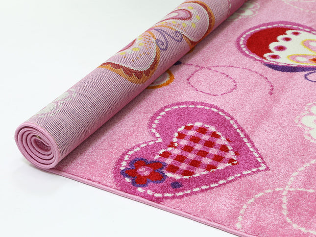 Happy Feet Beautiful Butterflies Pink Kids Rug