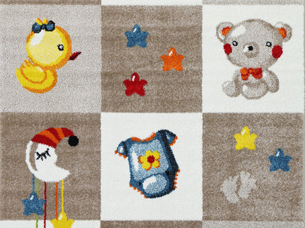 Happy Feet Bouncing Baby Grey Kids Rug