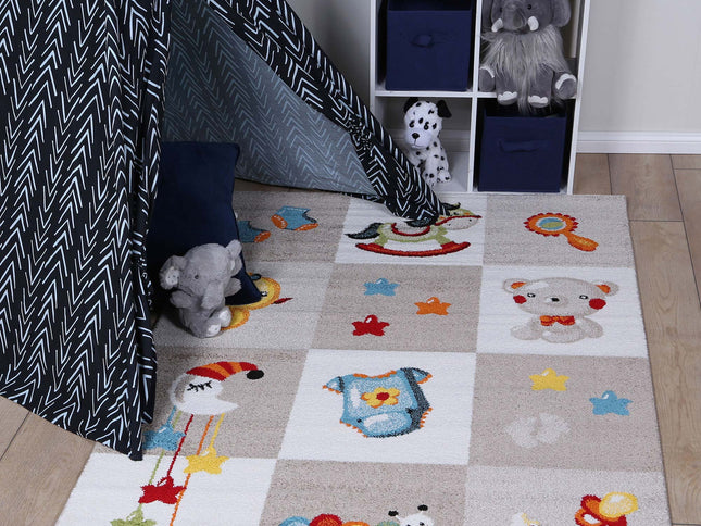 Happy Feet Bouncing Baby Grey Kids Rug