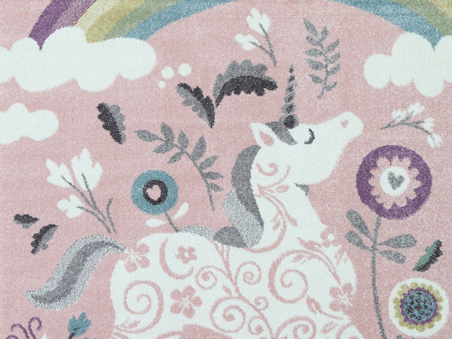 Happy Feet Kids Unicorn Rug Pink
