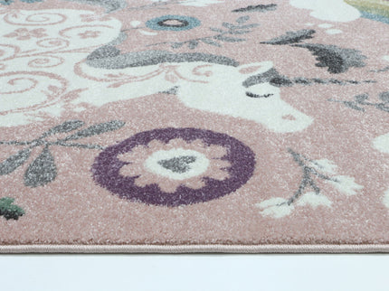 Happy Feet Kids Unicorn Rug Pink