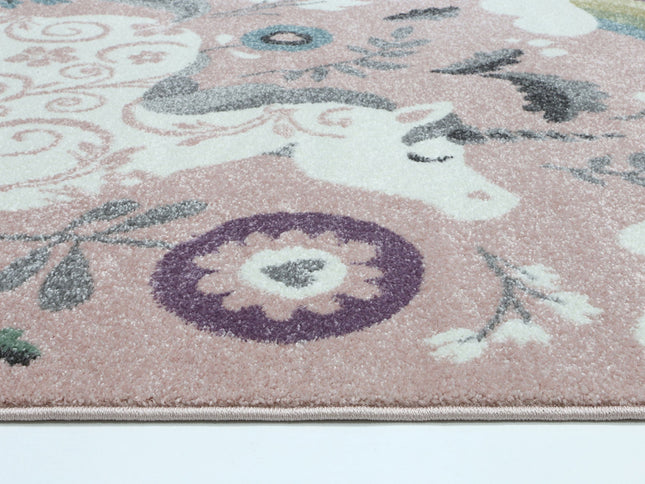 Happy Feet Kids Unicorn Rug Pink