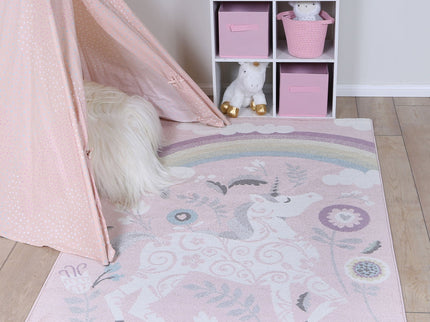 Happy Feet Kids Unicorn Rug Pink