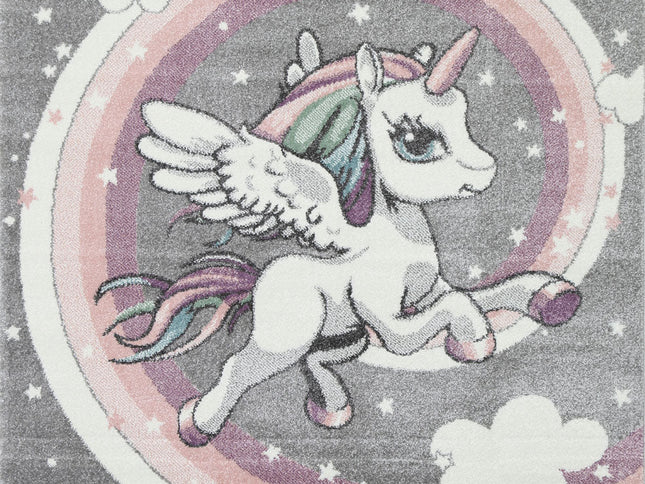 Happy Feet Powerful Pegasus Grey Kids Rug