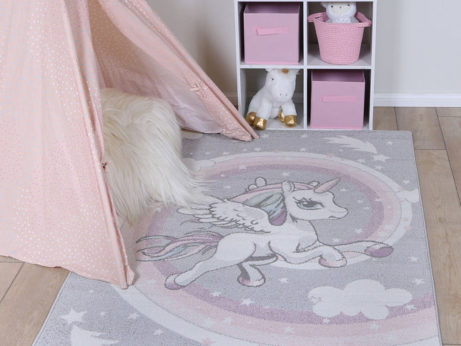 Happy Feet Powerful Pegasus Grey Kids Rug