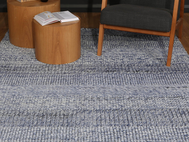 Harlow Grace Blue Wool Blend Rug