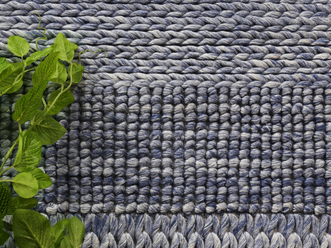 Harlow Grace Blue Wool Blend Rug