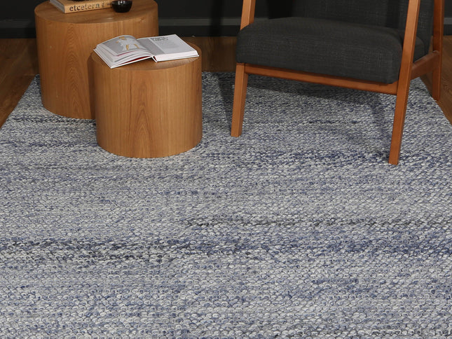Harlow Loopy Blue Wool Blend Rug