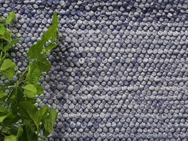 Harlow Loopy Blue Wool Blend Rug