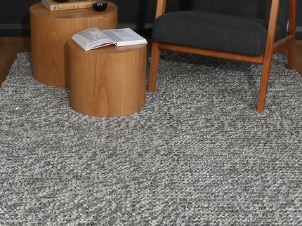Harlow Loopy Charcoal Wool Blend Rug