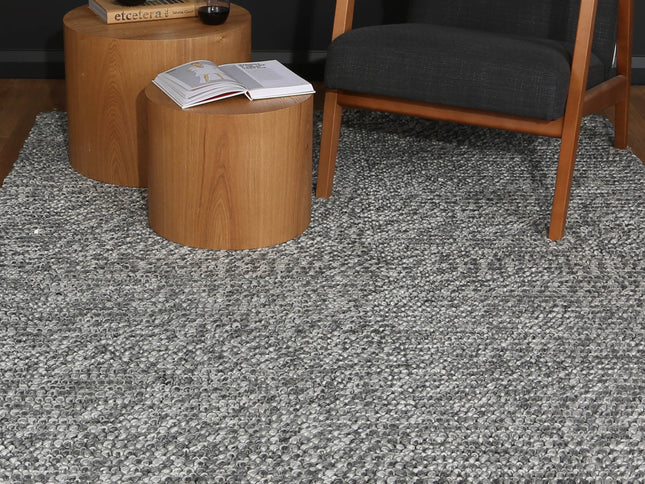 Harlow Loopy Charcoal Wool Blend Rug
