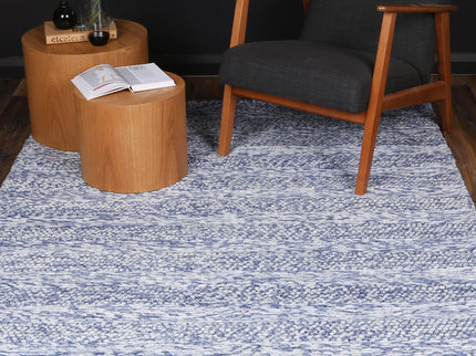 Harlow Ringlets Blue Wool Blend Rug