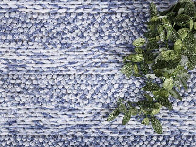 Harlow Ringlets Blue Wool Blend Rug