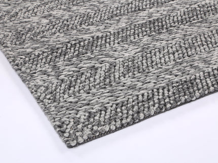 Harlow Ringlets Charcoal Wool Blend Rug