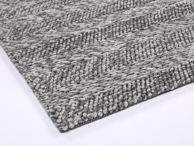 Harlow Ringlets Charcoal Wool Blend Rug