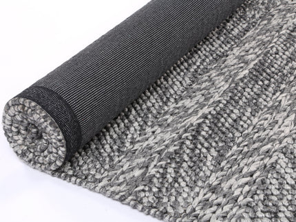 Harlow Ringlets Charcoal Wool Blend Rug