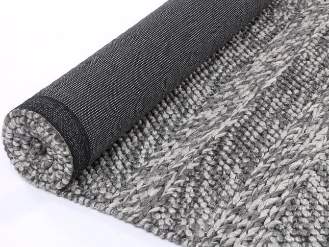 Harlow Ringlets Charcoal Wool Blend Rug