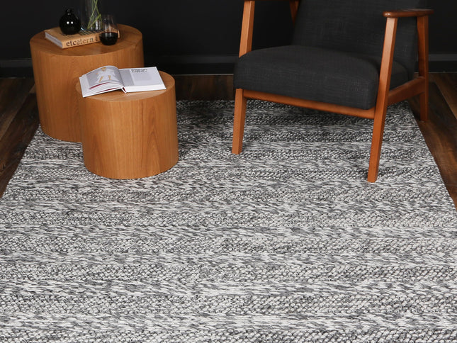 Harlow Ringlets Charcoal Wool Blend Rug
