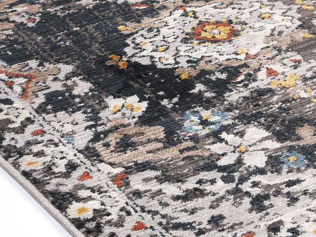 Havana Miramar Contemporary Charcoal & Blue Rug