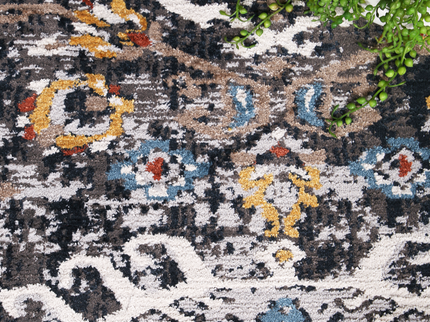 Havana Miramar Contemporary Charcoal & Blue Rug