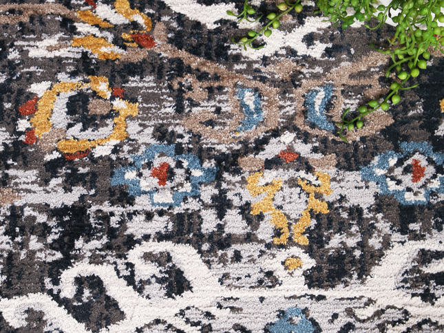 Havana Miramar Contemporary Charcoal & Blue Rug