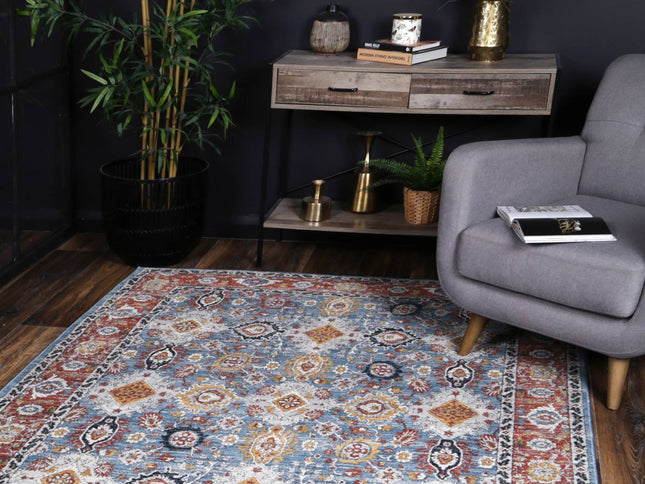Havana Papian Transitional Charcoal & Blue Rug