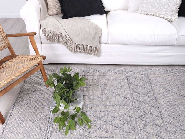Himalaya Diamond Tribal Grey Wool Rug