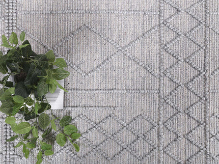 Himalaya Diamond Tribal Grey Wool Rug