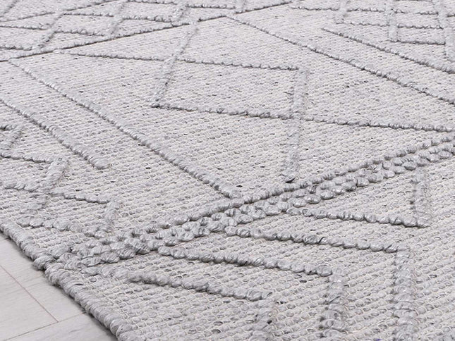 Himalaya Diamond Tribal Grey Wool Rug