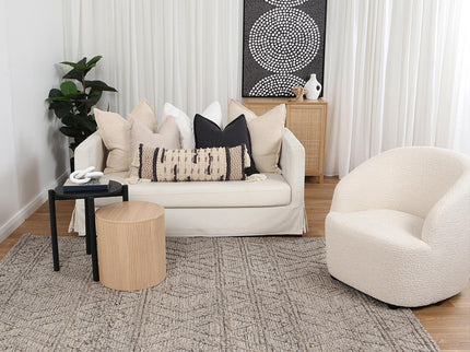 Himalaya Lattice Tribal Ash Wool Rug