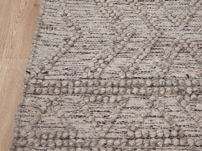 Himalaya Lattice Tribal Ash Wool Rug