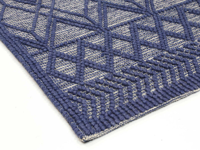 Himalaya Cobblestone Tribal Blue Wool Rug