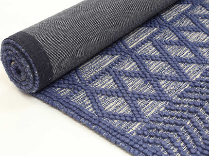 Himalaya Cobblestone Tribal Blue Wool Rug