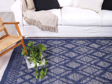Himalaya Cobblestone Tribal Blue Wool Rug
