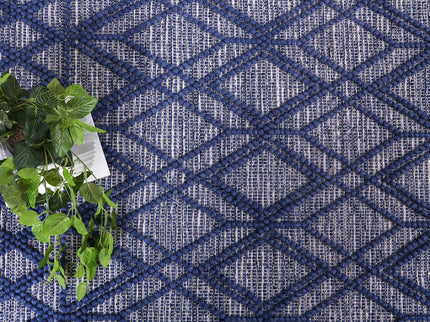 Himalaya Cobblestone Tribal Blue Wool Rug