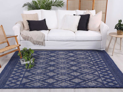 Himalaya Cobblestone Tribal Blue Wool Rug