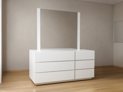 Hannah 5 PCE QUEEN DRESSER MIRROR SUITE - High Gloss White