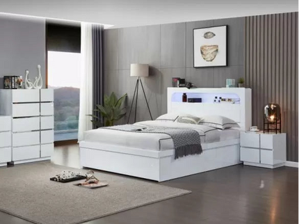Hannah 4 Pce Double Tallboy Suite - High Gloss White