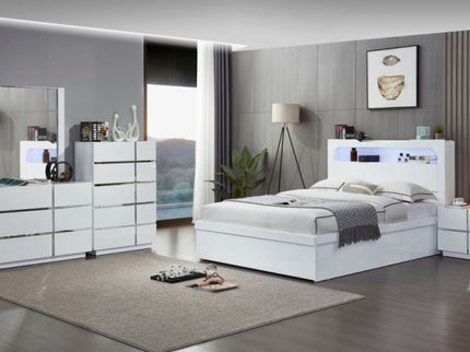 Hannah Double Bed - White High Gloss