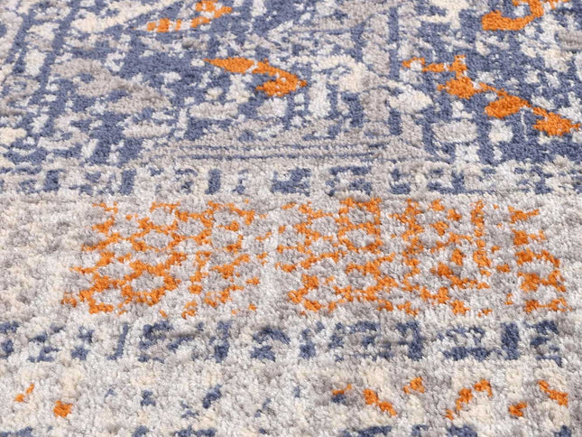 Inca Santiago Blue & Cream Contemporary Rug
