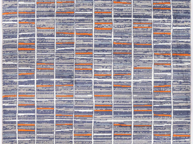 Inca Talca Blue & Orange Contemporary Rug