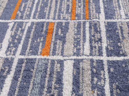 Inca Talca Blue & Orange Contemporary Rug