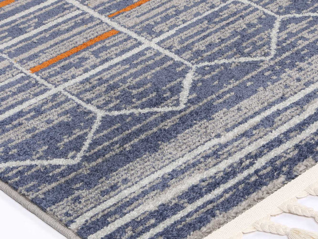 Inca Talca Blue & Orange Contemporary Rug