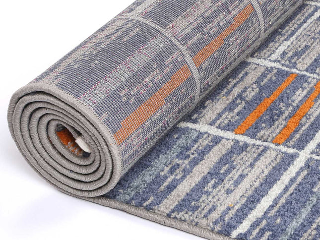 Inca Talca Blue & Orange Contemporary Rug