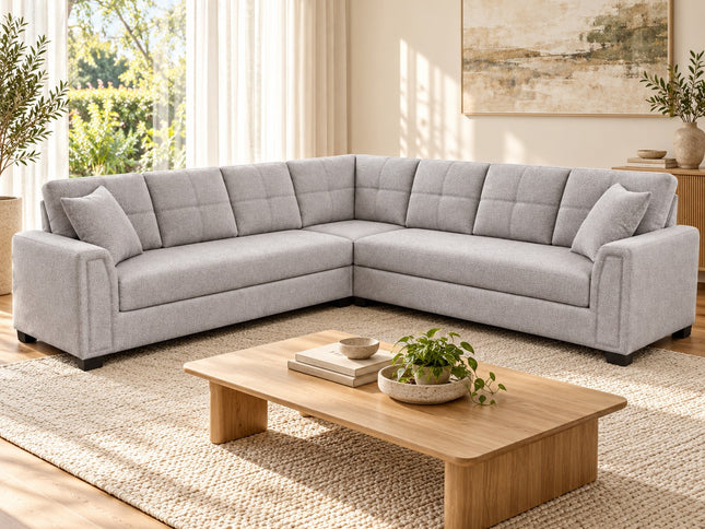 Jillian Corner Lounge- Km256 Light Grey