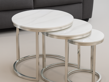 Denise Nest of Tables (Silver Legs)