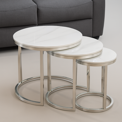 Denise Nest of Tables (Silver Legs)