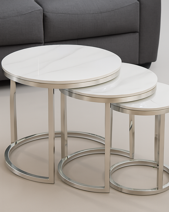Denise Nest of Tables (Silver Legs)
