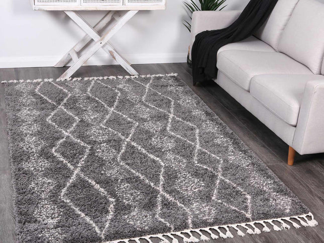 Kasbah Zara Tribal Grey Cream Rug