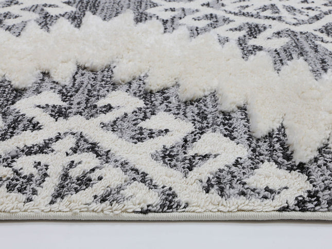 Kaza Tribal Cream Anthracite Rug